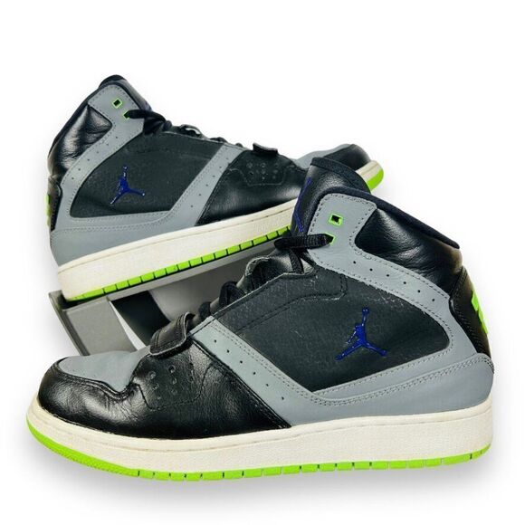 Air Jordan 1 Flight Black / Grey / Lime 630919-070 Rare Youth 6.5 - Picture 1 of 11